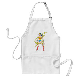 Wonder Woman Holds Lasso 5 Adult Apron