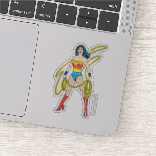 Wonder Woman Holds Lasso Sticker