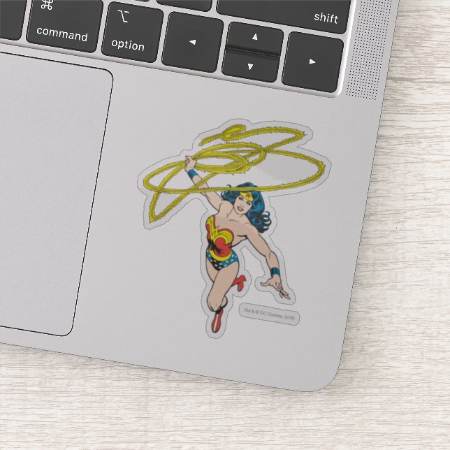 Wonder Woman Holds Lasso Sticker (Detail)