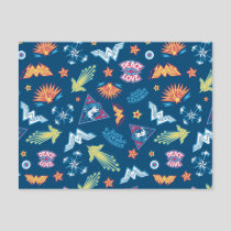Wonder Woman Icons & Phrases Pattern Postcard
