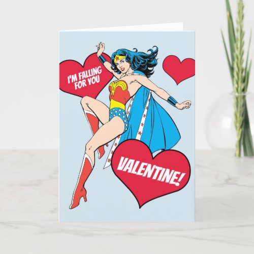 Wonder Woman  Im Falling For You Valentine Holiday Card