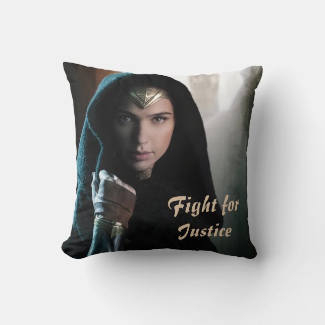Wonder Woman in Cloak Throw Pillow (Front)