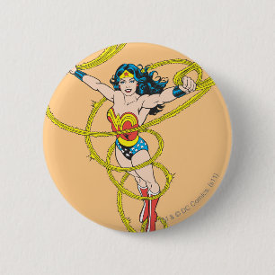 Wonder Woman in Lasso Pinback Button