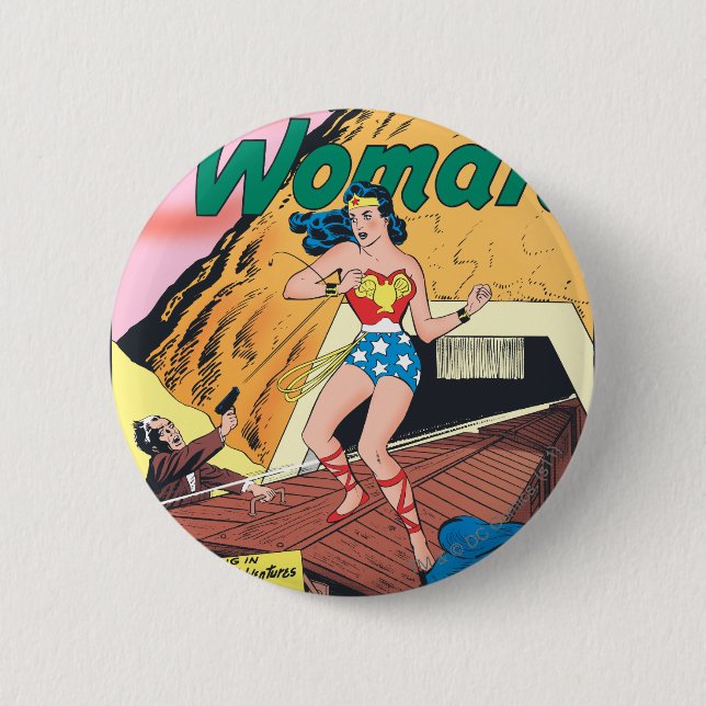 Wonder Woman Invisible Trail Pinback Button (Front)