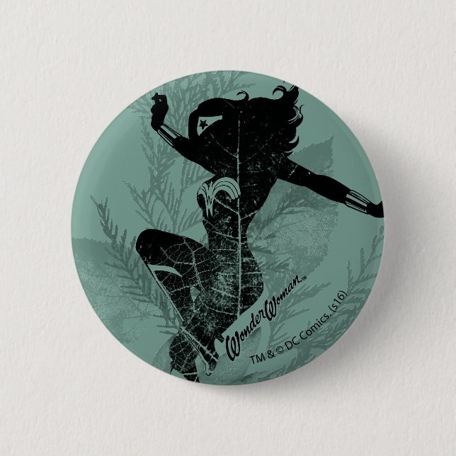 Wonder Woman Landing Foliage Graphic Button (Front)