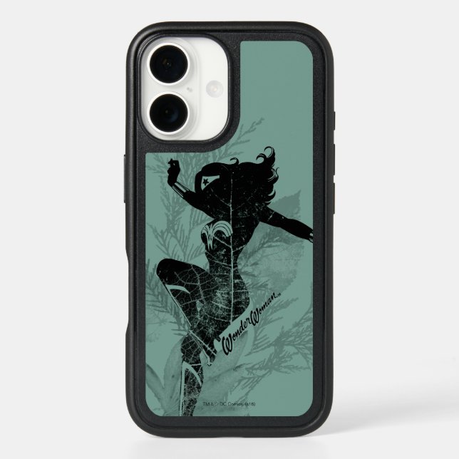 Wonder Woman Landing Foliage Graphic Otterbox iPhone Case (Back)