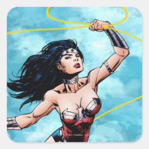 Wonder Woman & Lasso of Truth Square Sticker