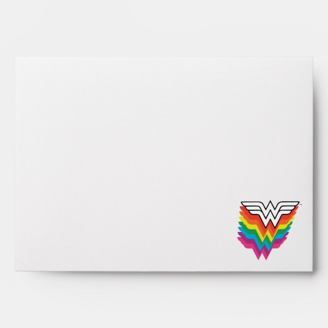 Wonder Woman Layered Rainbow Logo Envelope (Front)