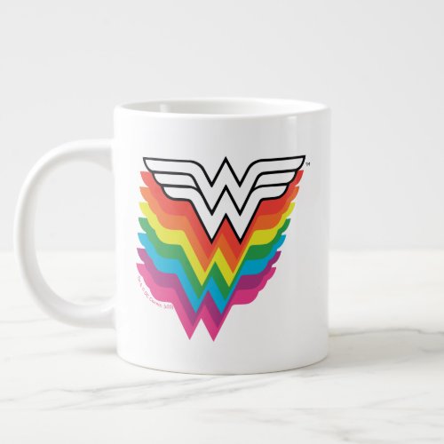 Wonder Woman Layered Rainbow Logo Giant Coffee Mug