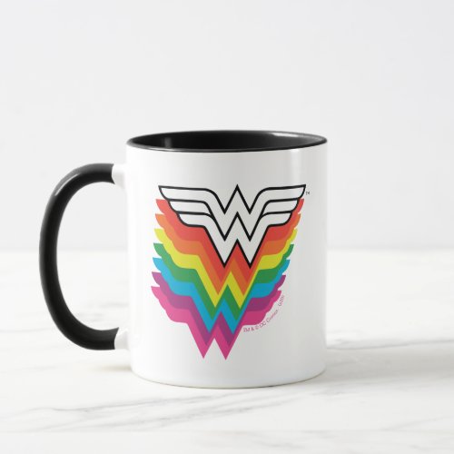 Wonder Woman Layered Rainbow Logo Mug