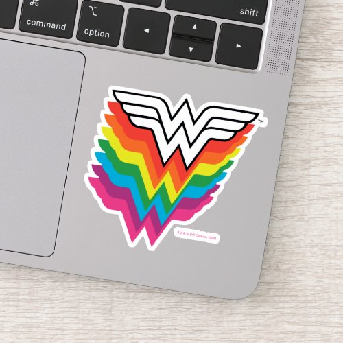 Wonder Woman Layered Rainbow Logo Sticker