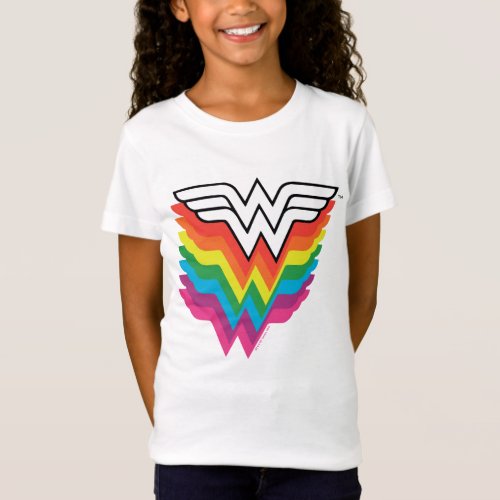 Wonder Woman Layered Rainbow Logo T_Shirt