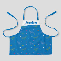 Wonder Woman Logo and Stars Blue Pattern Apron