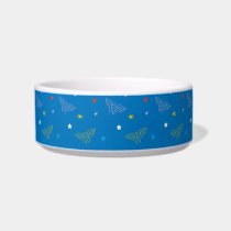 Wonder Woman Logo and Stars Blue Pattern Bowl