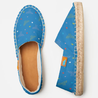 Wonder Woman Logo and Stars Blue Pattern Espadrilles