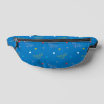 Wonder Woman Logo and Stars Blue Pattern Fanny Pack