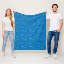 Wonder Woman Logo and Stars Blue Pattern Fleece Blanket