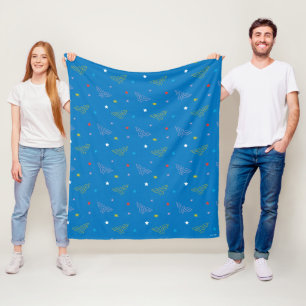 Wonder Woman Logo and Stars Blue Pattern Fleece Blanket