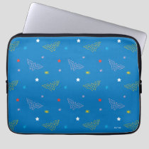 Wonder Woman Logo and Stars Blue Pattern Laptop Sleeve