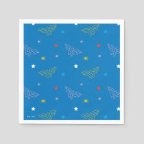 Wonder Woman Logo and Stars Blue Pattern Napkins