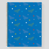 Wonder Woman Logo and Stars Blue Pattern Notebook