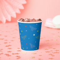 Wonder Woman Logo and Stars Blue Pattern Paper Cups