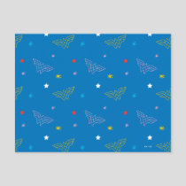 Wonder Woman Logo and Stars Blue Pattern Postcard