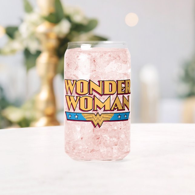 Wonder Woman Logo Can Glass (Insitu (Wedding))