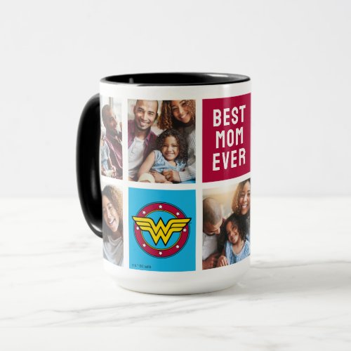 Wonder Woman Logo  Mom Photo Collage Mug