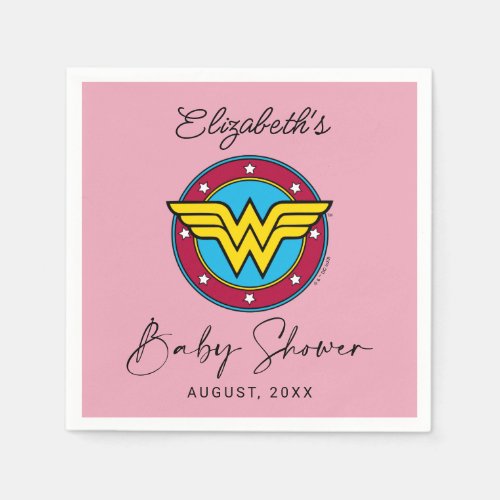 Wonder Woman Logo  New Baby Coming Soon Napkins