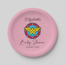 Wonder Woman Logo | New Baby Coming Soon Paper Plates