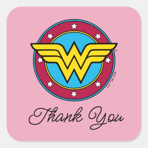 Wonder Woman Logo  New Baby Coming Soon Square Sticker