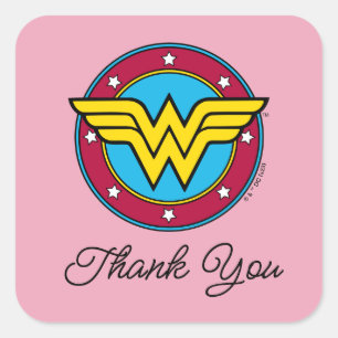 Wonder Woman Logo New Baby Coming Soon Square Sticker