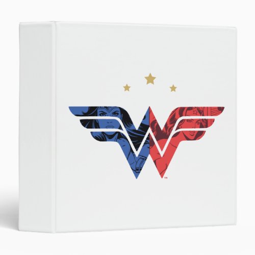Wonder Woman Modern  Retro Comic Overlay Logo 3 Ring Binder