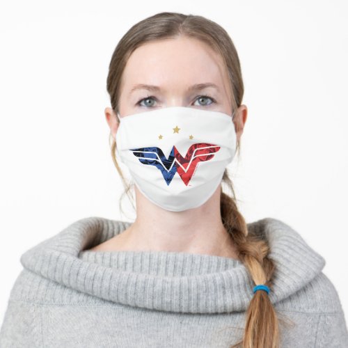 Wonder Woman Modern  Retro Comic Overlay Logo Adult Cloth Face Mask