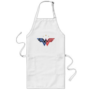 Wonder Woman Modern & Retro Comic Overlay Logo Long Apron