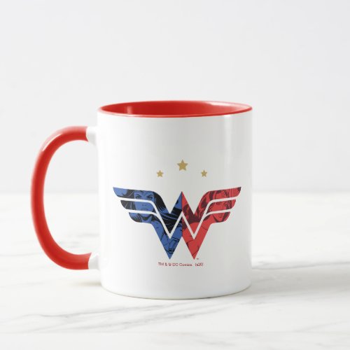 Wonder Woman Modern  Retro Comic Overlay Logo Mug