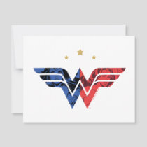 Wonder Woman Modern & Retro Comic Overlay Logo Note Card
