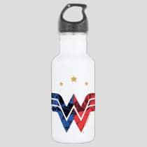Wonder Woman Modern & Retro Comic Overlay Logo Stainless Steel Water Bottle