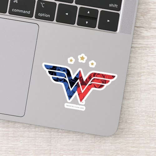 Wonder Woman Modern  Retro Comic Overlay Logo Sticker