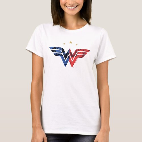 Wonder Woman Modern  Retro Comic Overlay Logo T_Shirt