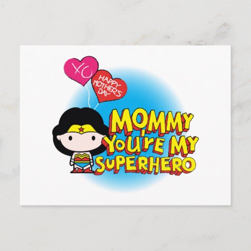 Wonder Woman  Mommy Youre My Superhero Invitation Postcard