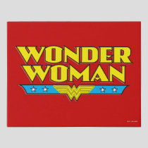 Wonder Woman Name and Logo Faux Canvas Print