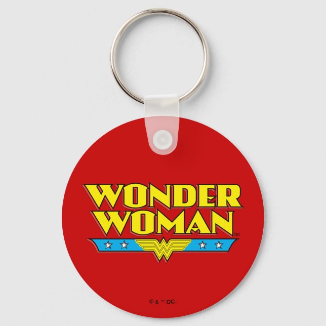 Wonder Woman Name and Logo Keychain (Front)