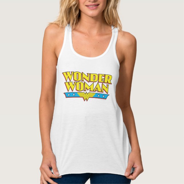 Wonder Woman Name and Logo Tank Top (Front)
