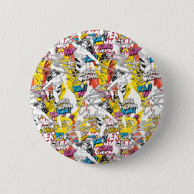 Wonder Woman Neon Pattern Button (Front)