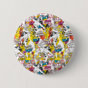 Wonder Woman Neon Pattern Button