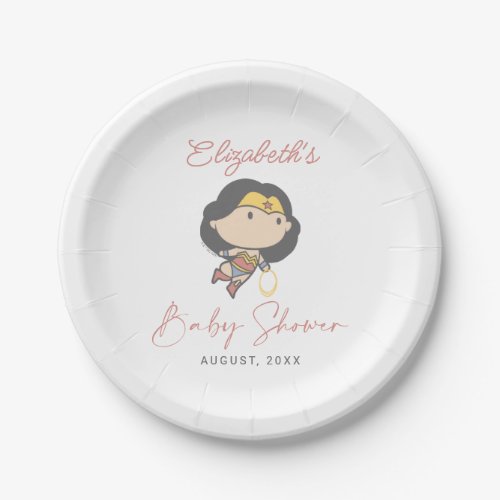 Wonder Woman  New Baby Coming Soon Paper Plates