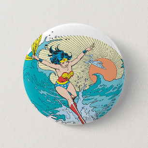 Wonder Woman Ocean Sky Pinback Button