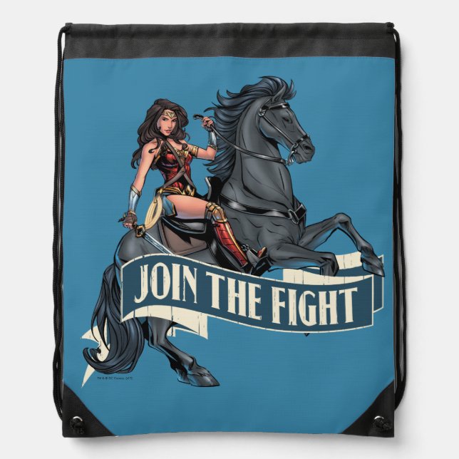 Wonder Woman on Horse Comic Art Drawstring Bag (Front)